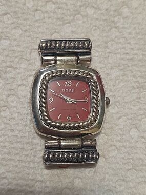 925 Silver Bracelet Watch with Coral Pink Dial